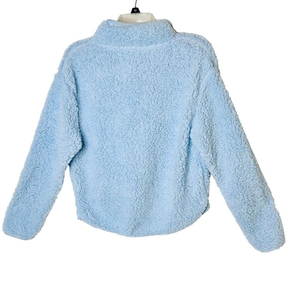 Wallflower Sky Blue Sherpa Quarter-Zip Pullover - Size M - NWT - Picture 2 of 9
